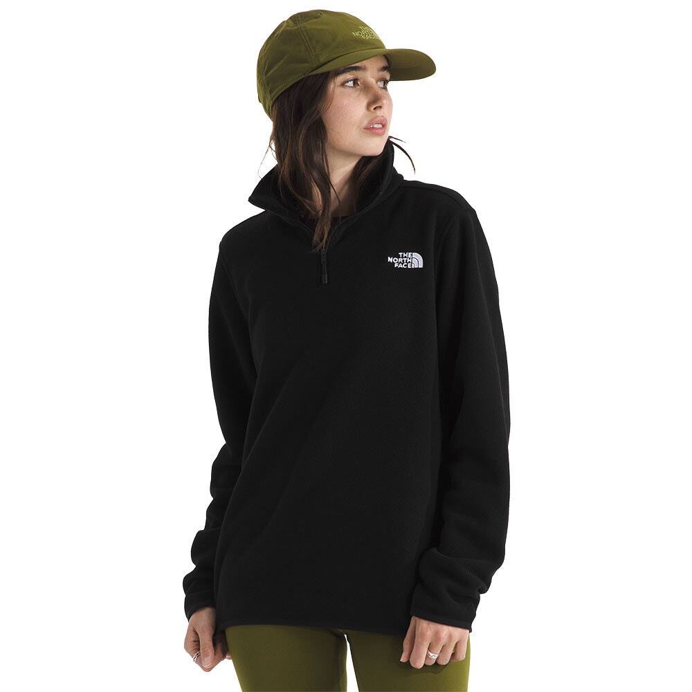 The North Face Women's Black Fleece Quarter Zip Pullover - Size Large